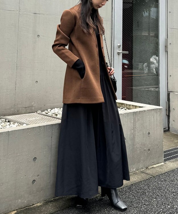 ICB 【洗える】シャイニースムースジャケット コーヒー系