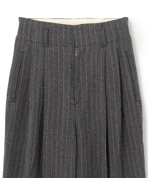 BEIGE， 【S-size】TURENNE / ワイドパンツ Gray×Camel Line