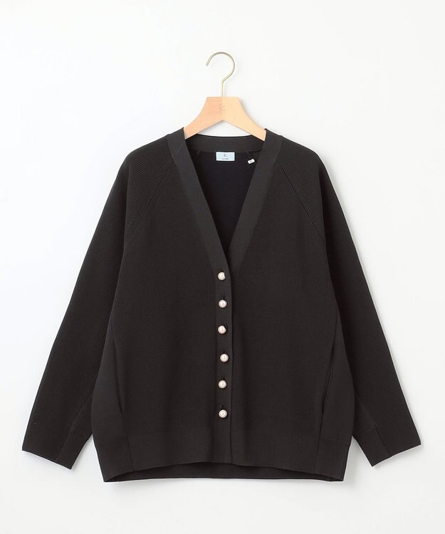 組曲 【洗える・軽量】スポンディッシュニット カーディガン ブラック系