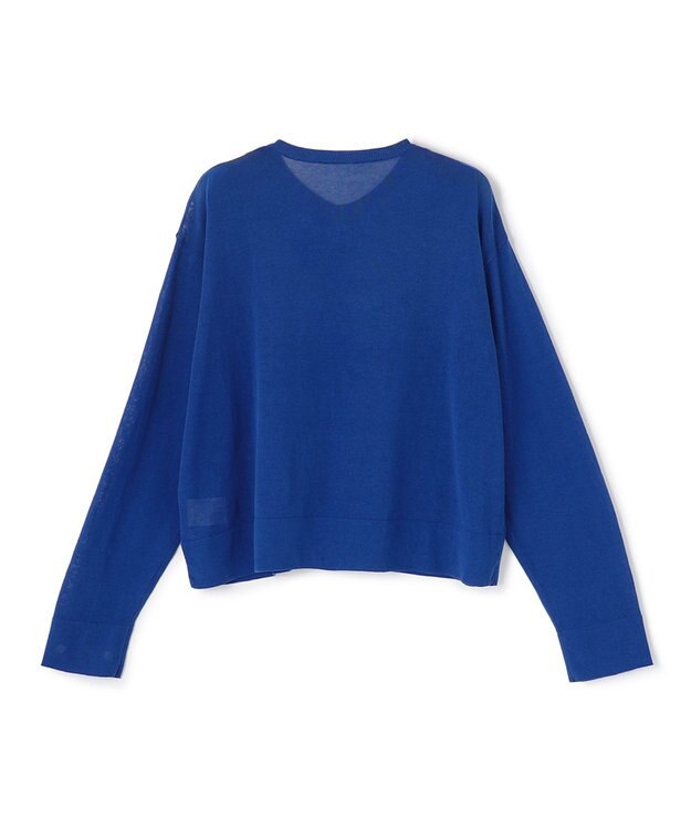 UNFILO L フロスティコットン  クロップド  カーディガン ブルー