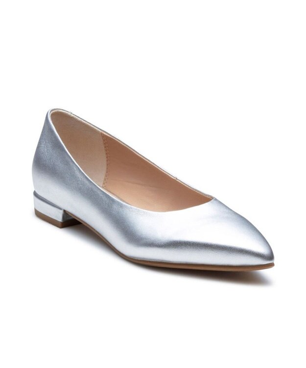 REGAL FOOT COMMUNITY 【リーガルレディース】F37R ポインテッドトウフラットシューズ フラットシューズ シルバー