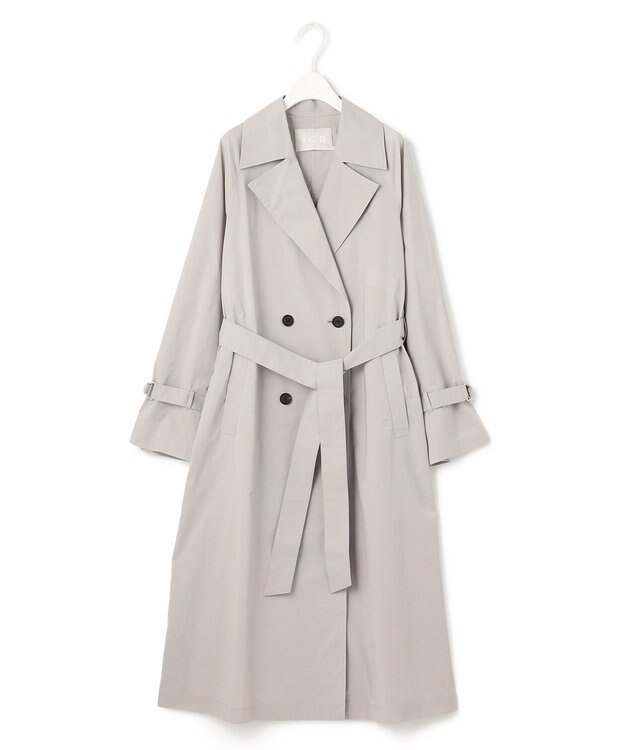 ICB 【撥水加工】 メモリーストレッチタフタ トレンチコート トープ系