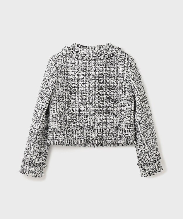 GRACE CONTINENTAL フリンジツイードジャケット ブラック