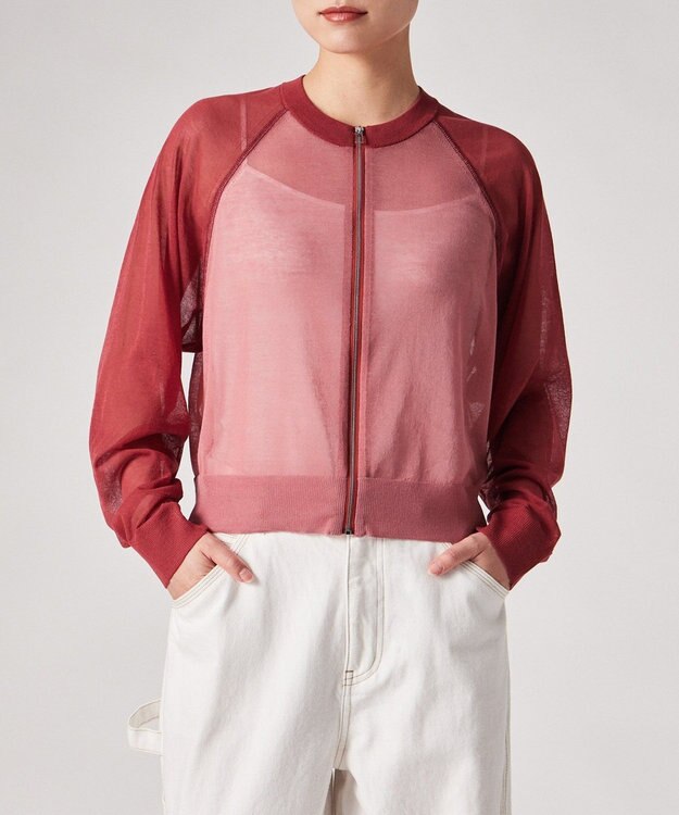 Paul Smith ジップアップ シアーニット ワインレッド