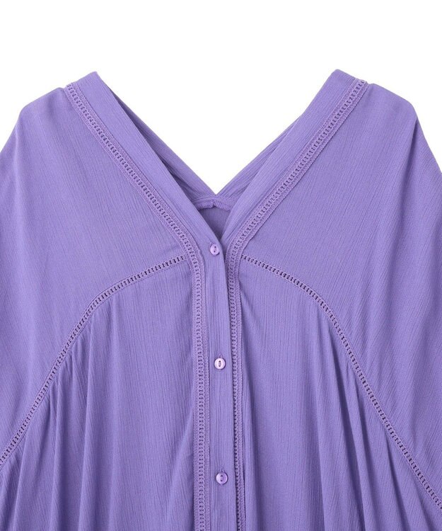 Green Parks ハシゴレースレーヨンクレープチュニック Purple