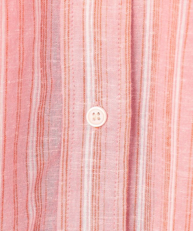 ANY 【Sサイズあり】ヨーロピアンリネンオーバーシャツ コーラルストライプ