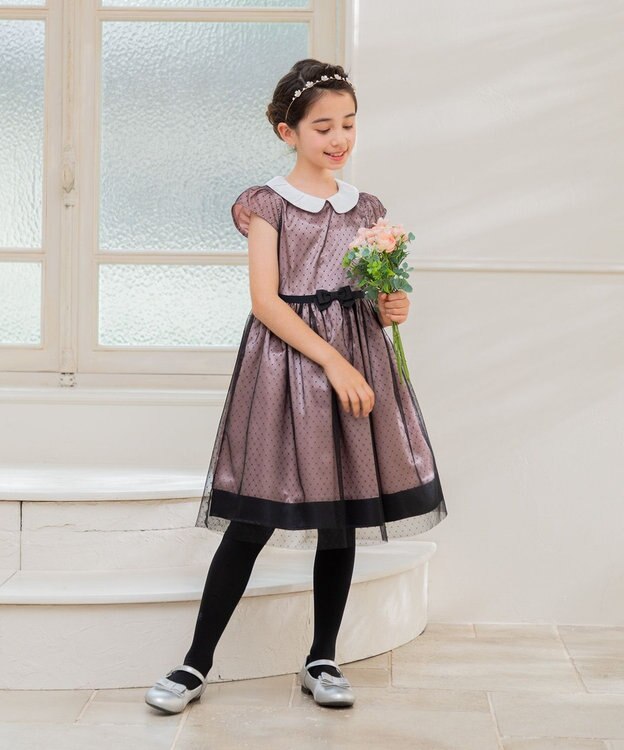 組曲 KIDS 【110-140㎝】チュールドット ドレス ピンク系5