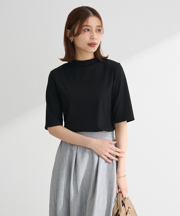 Green Parks ・Ｐｅｔｉｔ　Ｆｌｅｕｒ　５分袖メロウリブＴＥＥ Charcoal Gray