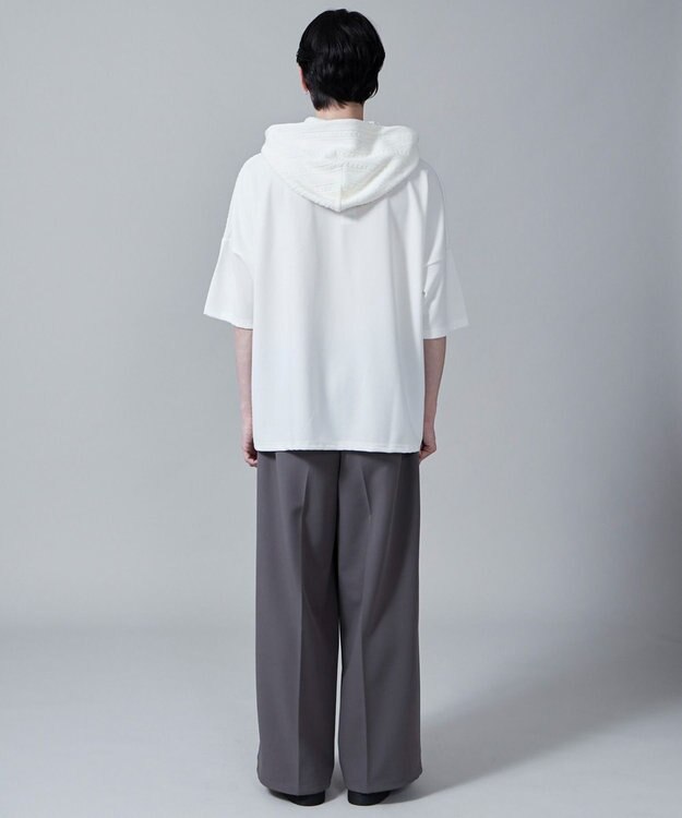 WEGO ジオメトリックブロックフードT(S) ホワイト