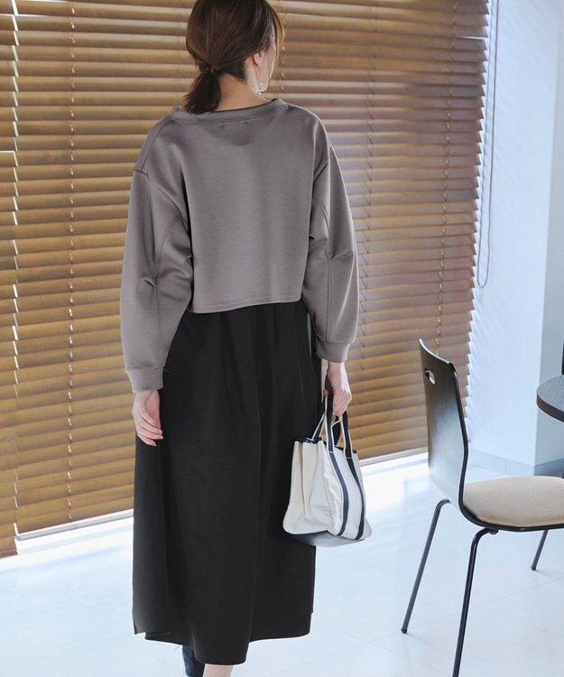 Tiaclasse 【2点セット・洗える】 ハーフジッププルオーバー＆ワンピース グレー