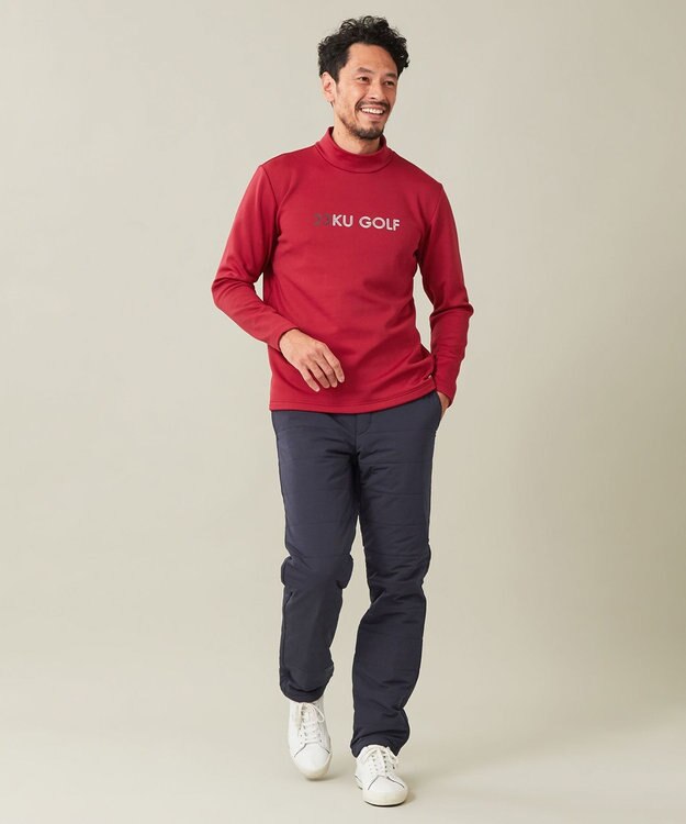 23区GOLF 【MEN】ストレッチ裏フリース モックネック レッド系