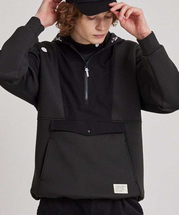 PW CIRCULUS 【MEN】NEW ダンボール デタッチャブルフーディー ブラック系