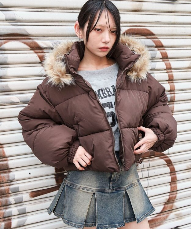 【新品】NATURAL BEAUTY BASIC フードファーショートダウン ナチュラルビューティーベーシック NATURAL BEAUTY BASIC フードファー