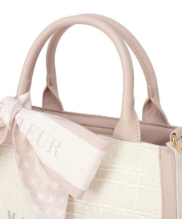 Maison de FLEUR スカーフ付きツイード2Wayバッグ Pink