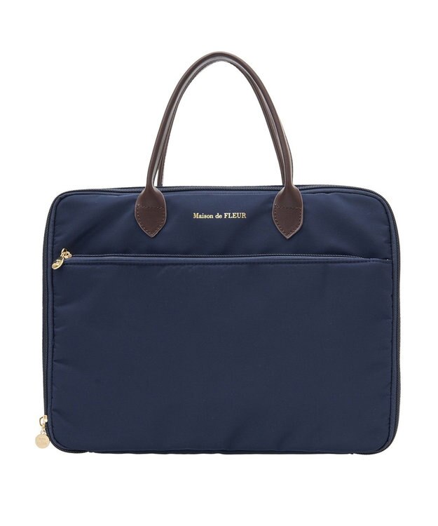 Maison de FLEUR レザーハンドルPCケース Navy