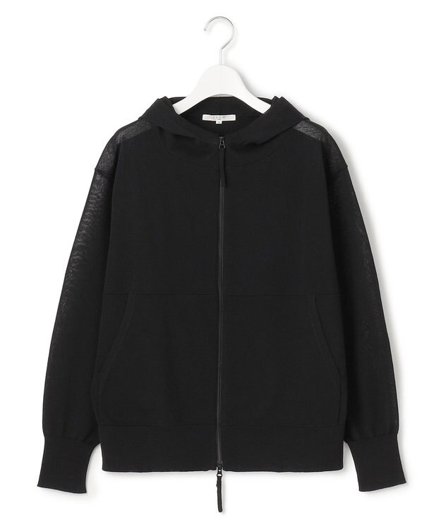 23区 【SLOW/一部店舗限定】シアーニット パーカー ブラック