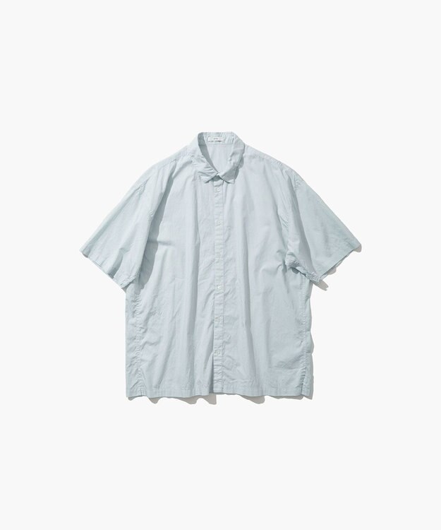 ATON COTTON LAWN | オーバーサイズショートスリーブシャツ - UNISEX ICE BLUE
