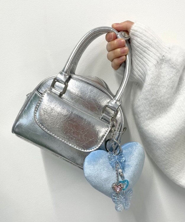 WEGO ベロアハートキーホルダー サックス