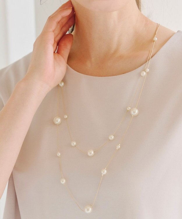 Tiaclasse マルチパールネックレス ゴールド
