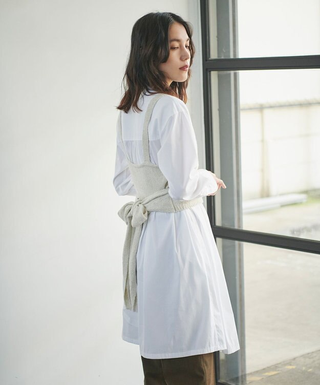 #Newans 【洗える】カシミヤブレンドバルキーニットビスチェ ホワイト系