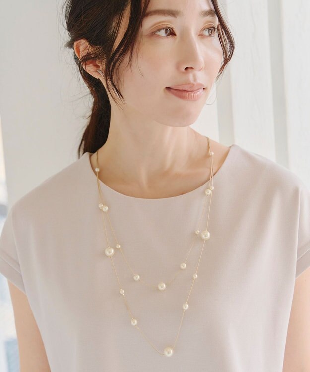 Tiaclasse マルチパールネックレス ゴールド