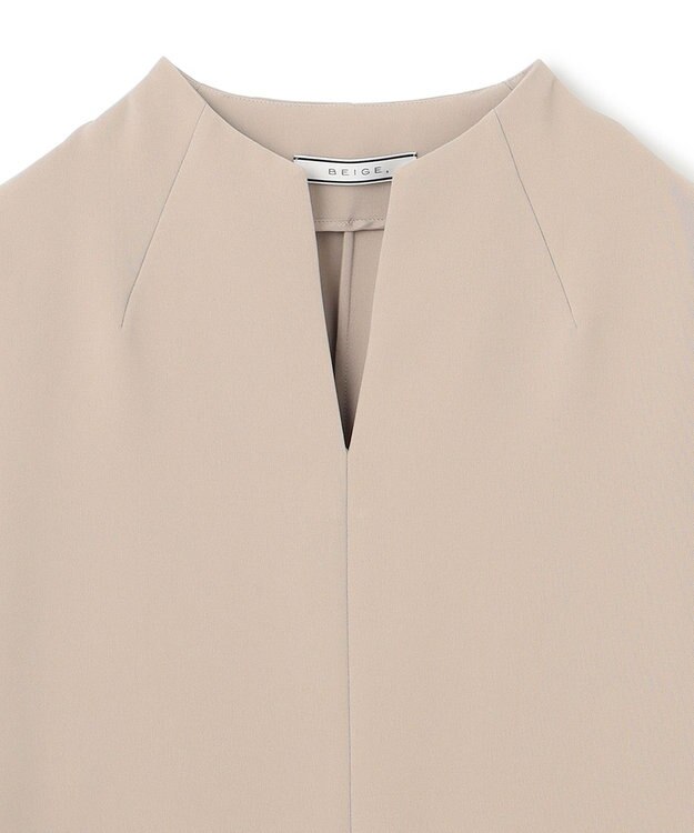 BEIGE， 【洗える】RUE / スリットネックフォルムブラウス Taupe