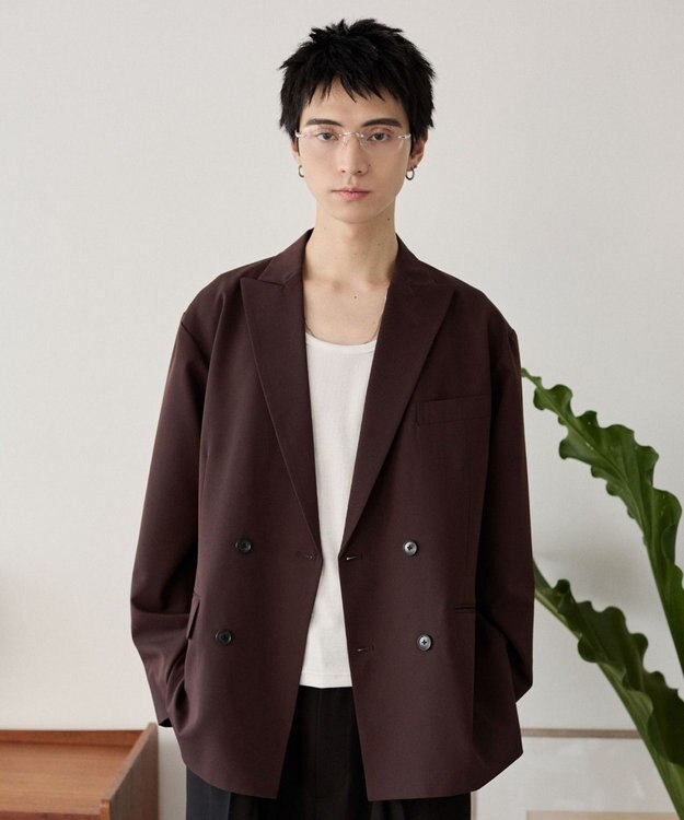 WEGO TRダブルブレストテーラードジャケット ブラウン