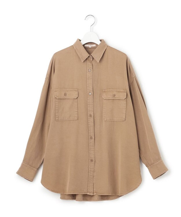 23区 L 【SLOW/一部店舗限定】ガーメントツイル 2WAY シャツ ベージュ系