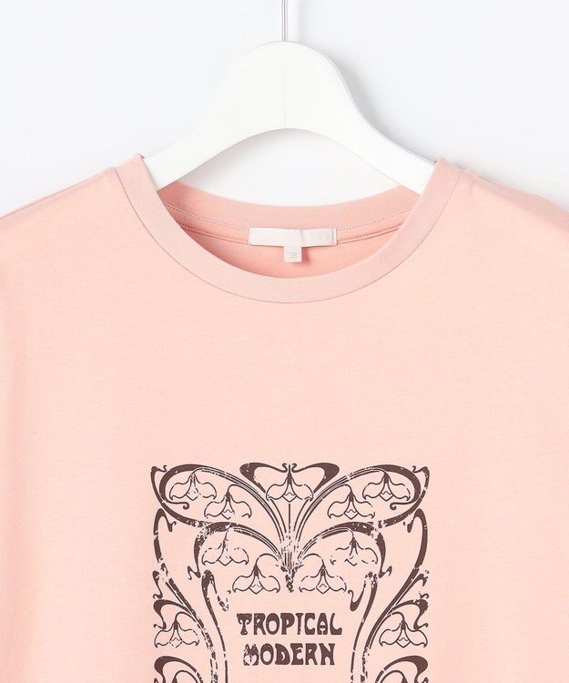 自由区 L アートグラフィック Tシャツ サーモンピンク