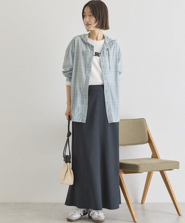 AMERICAN HOLIC 【イージーケア】ナローマーメイドスカート Navy