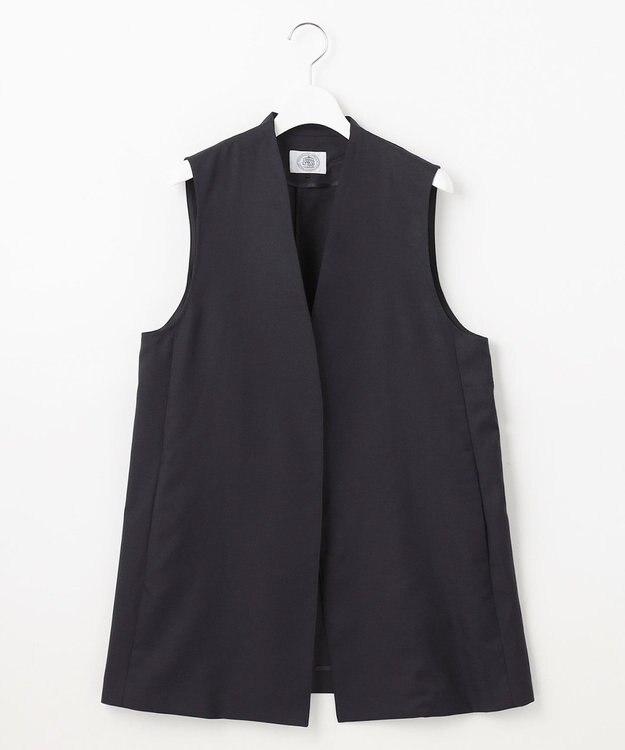 J.PRESS LADIES 【セットアップ対応・洗える・UVケア・速乾】 OXIJEWELストレッチ ジレ ネイビー系