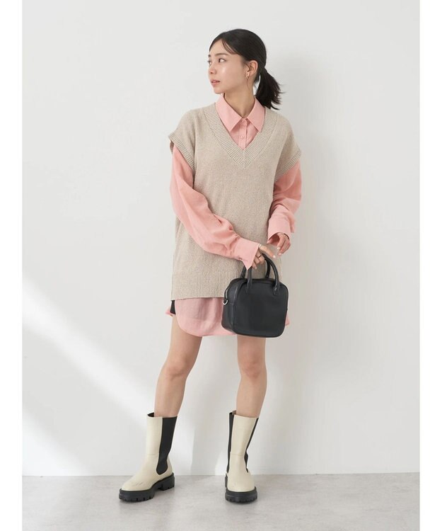 earth music&ecology シアーボーイズライクシャツ Off White