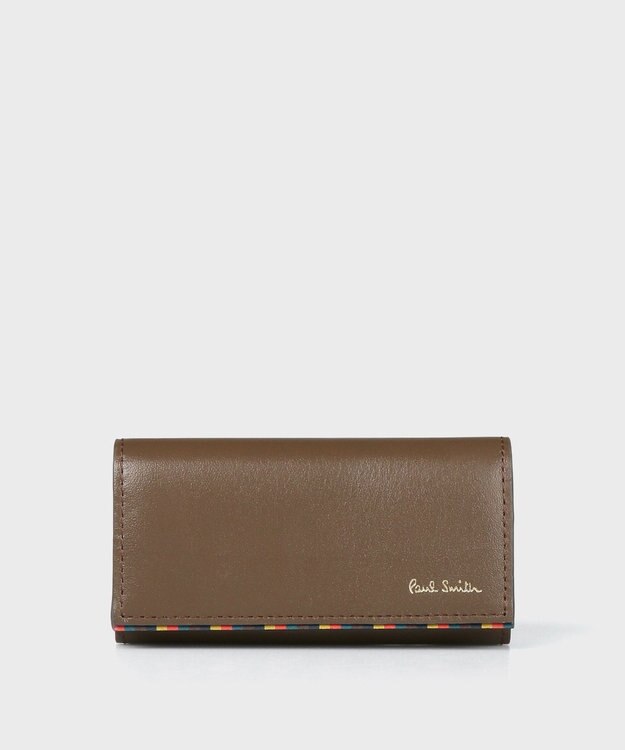 Paul Smith ブライトストライプトリム キーケース ブラウン