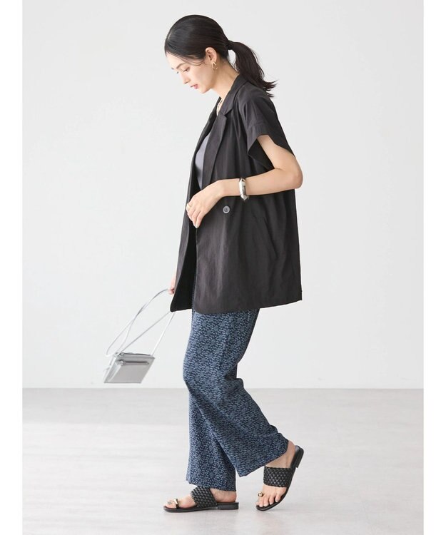 AMERICAN HOLIC 接触冷感Ｗボタンジレ Black