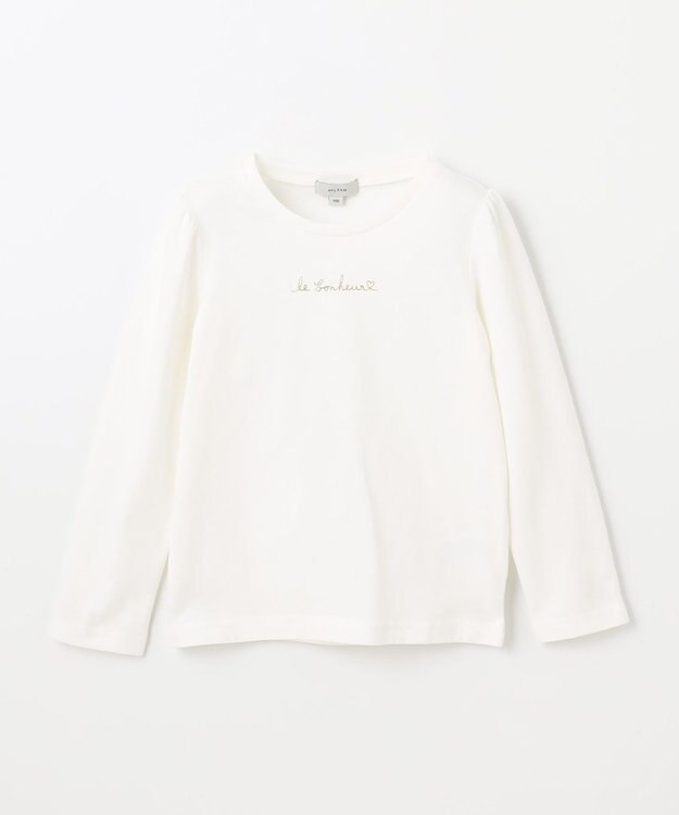 ANY KIDS キャミソール付き 長袖Tシャツ ラベンダー×オフホワイト