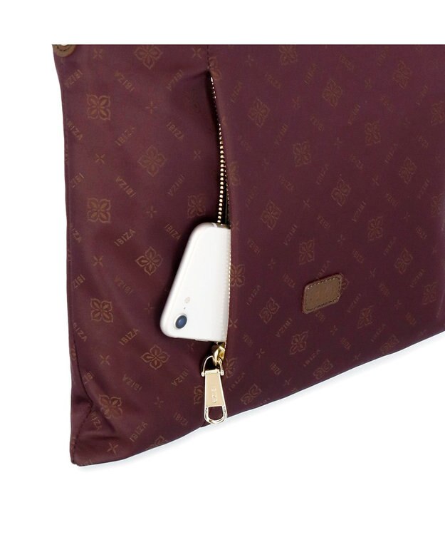 IBIZA ロゴナイロン　2WAYバッグ バーガンディ