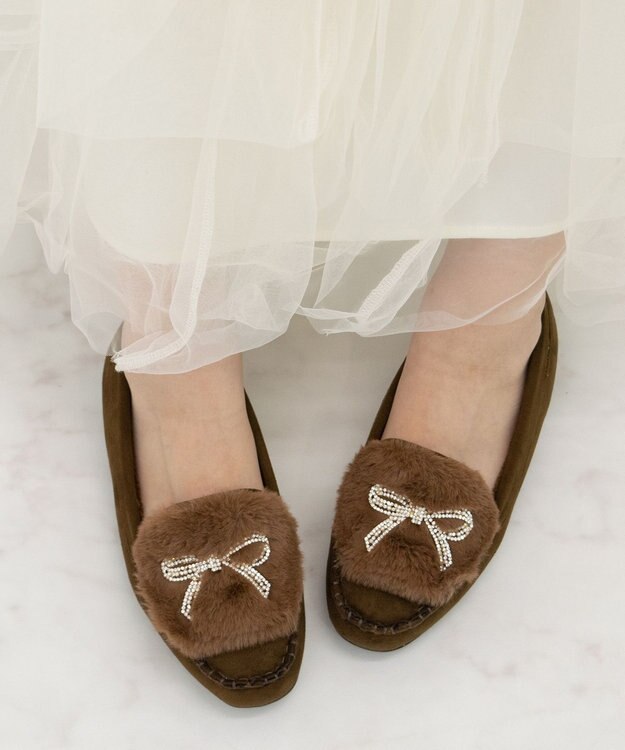 Bridget Birkin 【Bridget Birkin】キラキラリボンムートンシューズ オークスウェード