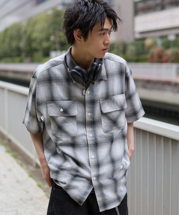 WEGO オンブレチェックシャツ（SS） 柄2