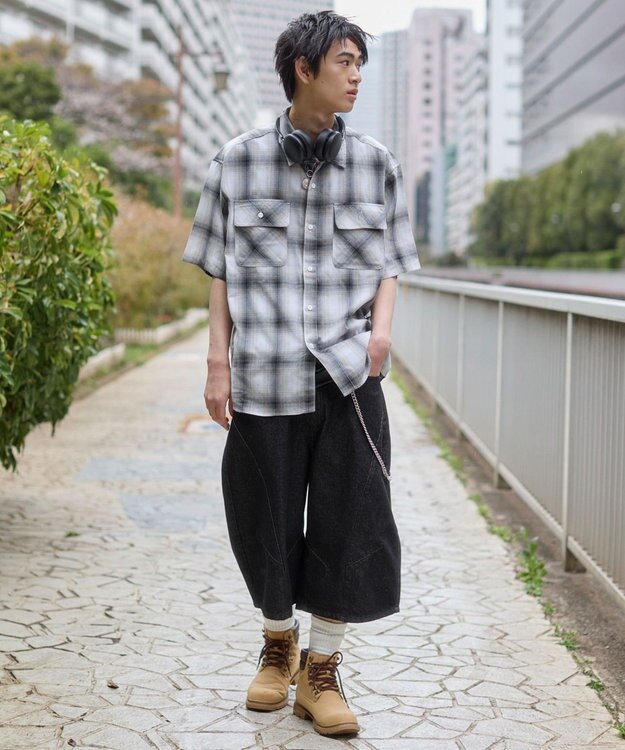 WEGO オンブレチェックシャツ（SS） 柄2