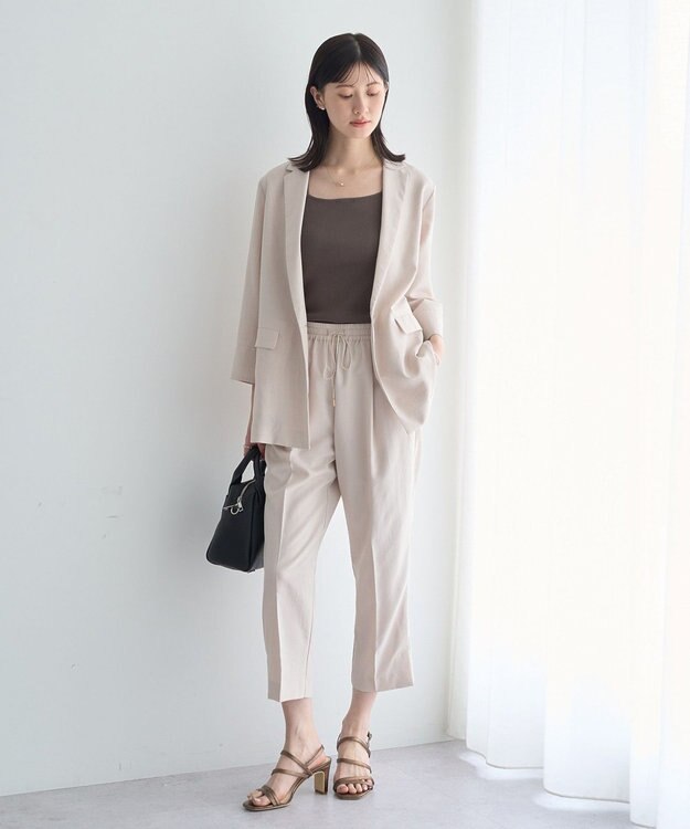 YECCA VECCA 【UVカット】サラサライージーテーパードパンツ Light Beige
