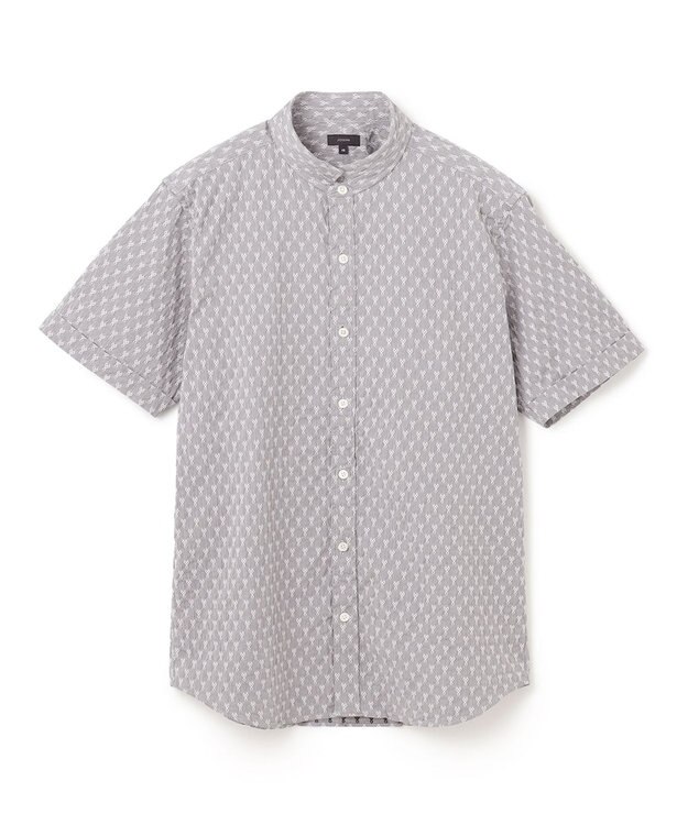 JOSEPH HOMME シガーカッタージャガード　ウイングカラー半袖シャツ ライトグレー系