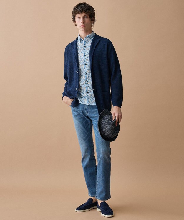 JOSEPH ABBOUD 【清涼・JAPANファブリック】パナマボイルリゾートプリントシャツ サックスブルー系6