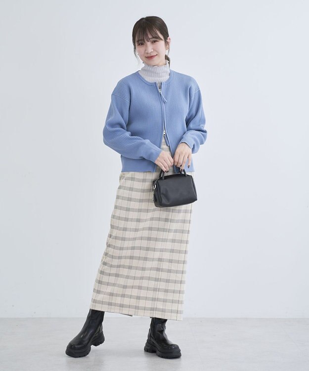 Green Parks ・ＥＬＥＮＣＡＲＥ　ＤＵＥ　チェックナロースカート Ivory