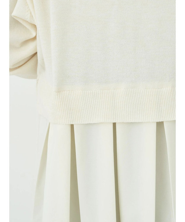 earth music&ecology プリーツドッキングカーディガン Ivory