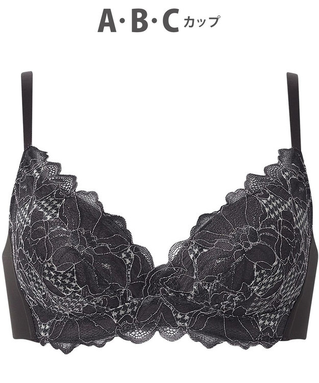 WACOAL ノンワイヤーブラ 【SUHADA ONE】 谷間メイク ふっくらデコルテ 脇すっきりシルエット レディース BXB411 /ワコール ブラック