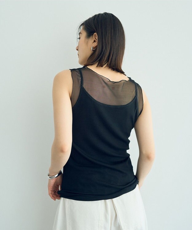 YECCA VECCA チュールMIXリブインナー Black