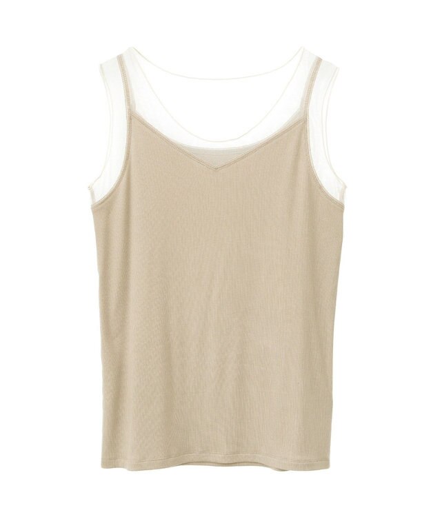 YECCA VECCA チュールMIXリブインナー Beige