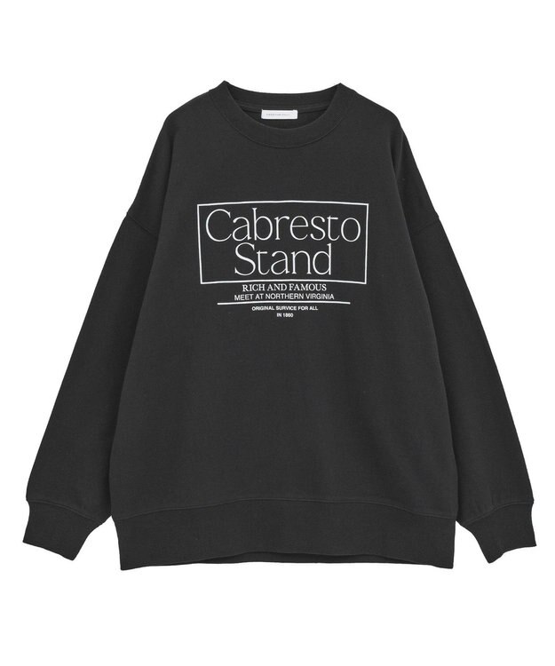 AMERICAN HOLIC ボックスロゴプリント裏毛プルオーバー Black