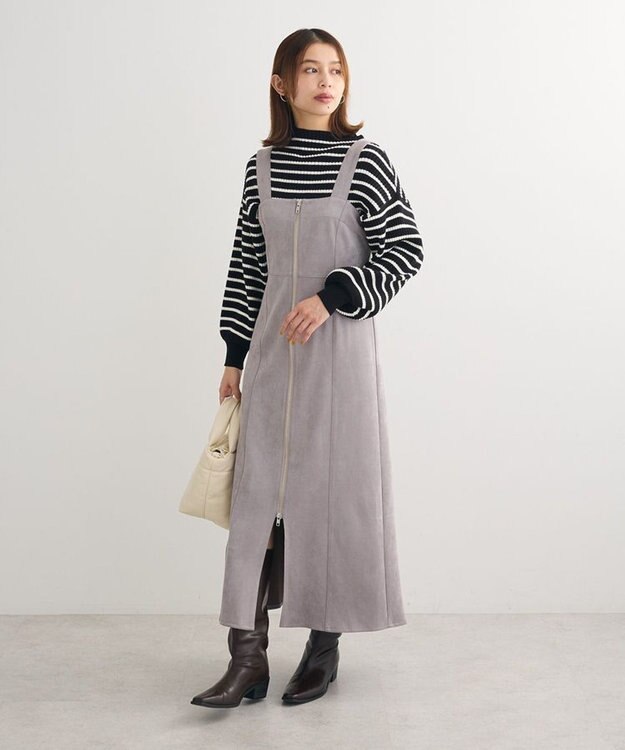 Green Parks ・ＥＬＥＮＣＡＲＥ　ＤＵＥ　スエードポンチジャンスカ Light Gray