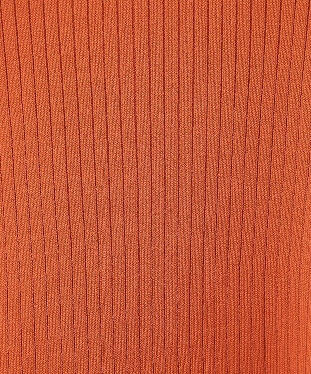Green Parks ＢＰ　袖口カラーリブ７分袖ニットプルオーバー Orange